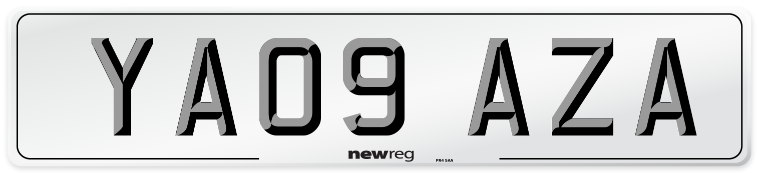 YA09 AZA Number Plate from New Reg